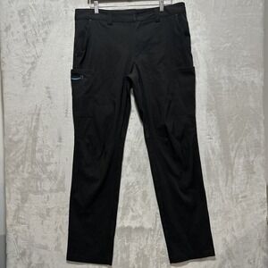 Luly Yang Cargo Uniform Pants Mens Size M 32-34 Black Straight Leg Pockets